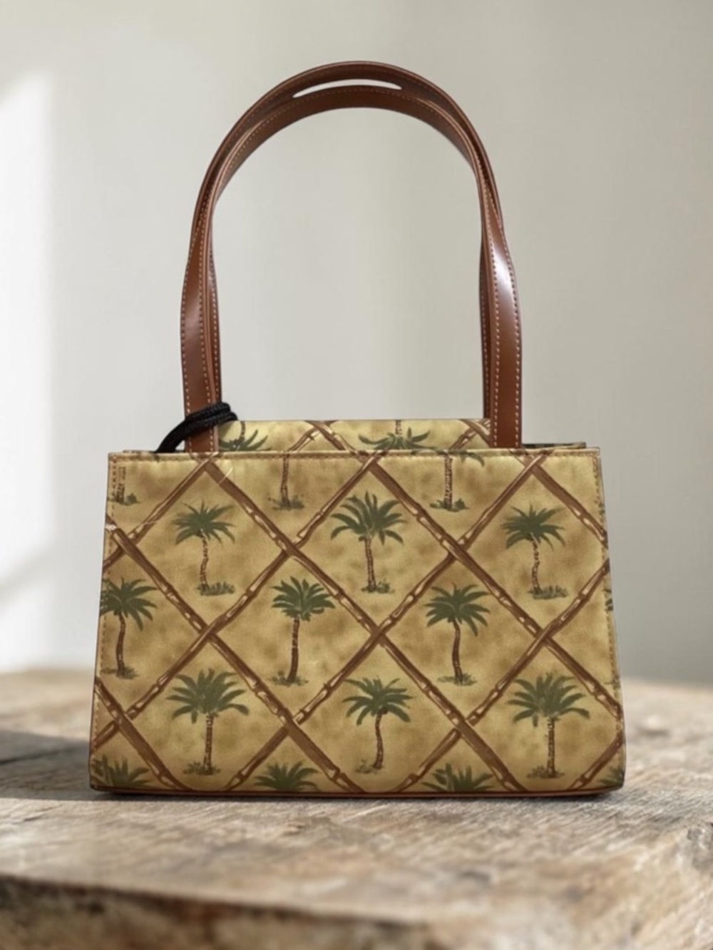 Vintage 90’s Palm Tree & Bamboo Print Vintage Handbag & Cellphone Case